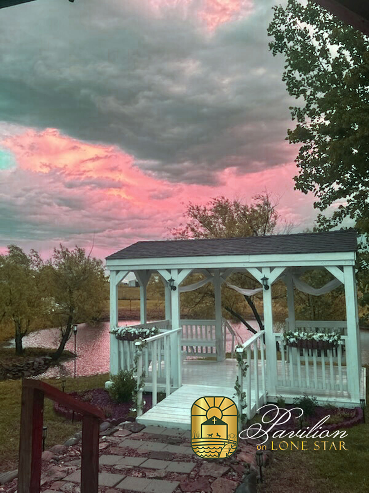 Lone Star Pavilion Gazebo at sunset